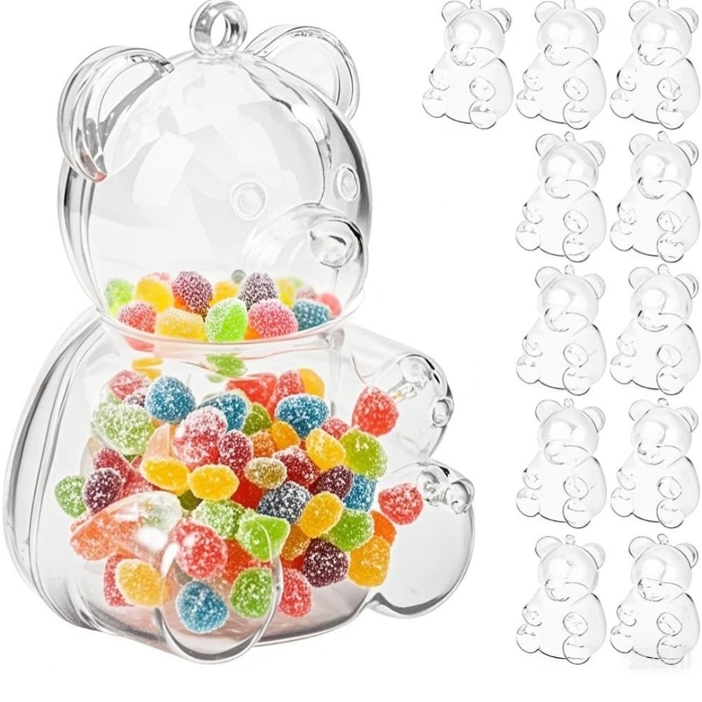 Clear Acrylic Gummy Bear Candy Jar - Cute Bear Shaped Container